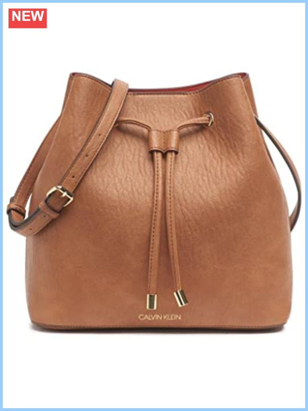 Faux Leather Bucket Shoulder Bag Convertible Crossbody Drawstring